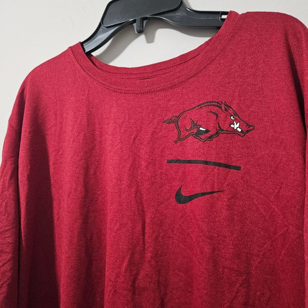 Nike Arkansas Razorbacks Dri-FIT‎ T-Shirt Mens XXL Red NCAA Training Tee